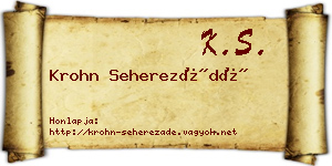 Krohn Seherezádé névjegykártya